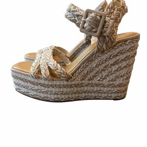 Gianni Bini Braided Espadrille Wedge Sandals Size 9.5